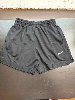 Nike Black Athletic Shorts with White Swoosh Accent